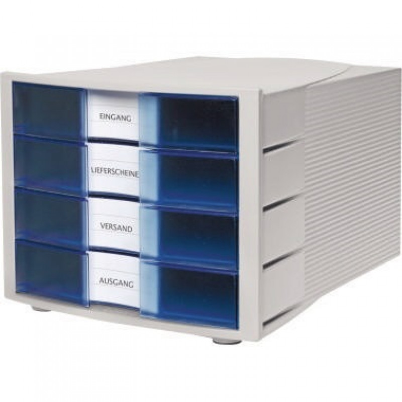 HAN Schubladenbox IMPULS 1010-X-64 DIN C4 4Schubfächer l.grau/blau HAN Schubladenbox IMPULS 1010-X-64 DIN C4 4Schubfächer l.grau/blau