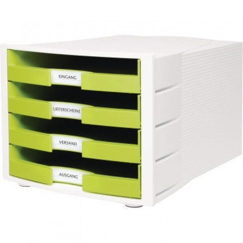 HAN Schubladenbox IMPULS 1011-X-50 DIN A4/C4 4Schübe offen ws/lemon HAN Schubladenbox IMPULS 1011-X-50 DIN A4/C4 4Schübe offen ws/lemon