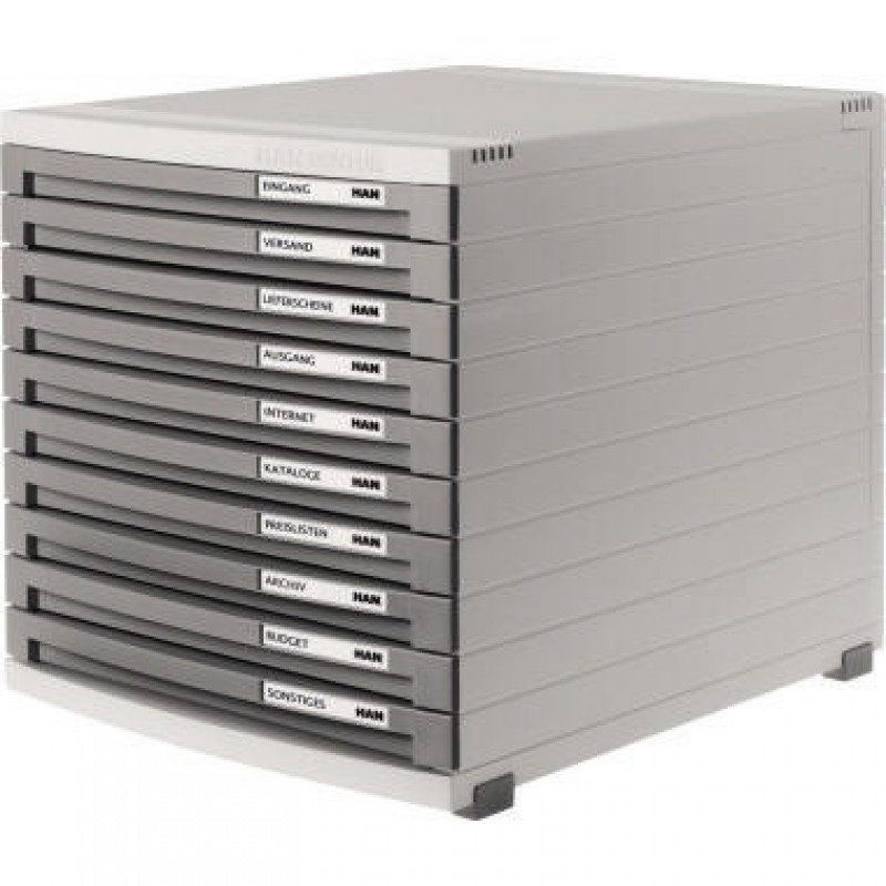 HAN Schubladenbox CONTUR 1510-19 DIN B4 10Schubfächer dunkelgrau HAN Schubladenbox CONTUR 1510-19 DIN B4 10Schubfächer dunkelgrau