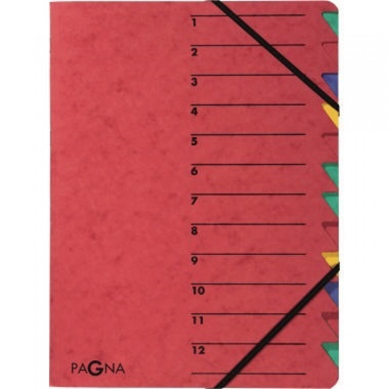 PAGNA Ordnungsmappe EASY 24131-01 DIN A4 12Fächer Pressspan rot PAGNA Ordnungsmappe EASY 24131-01 DIN A4 12Fächer Pressspan rot