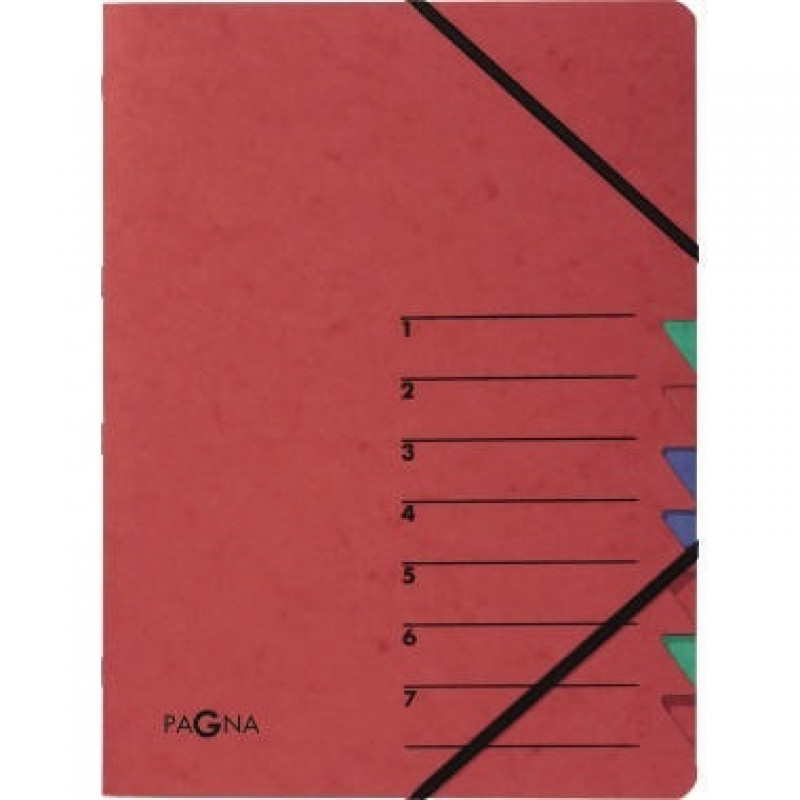PAGNA Ordnungsmappe EASY 24061-01 DIN A4 7Fächer Pressspann rot