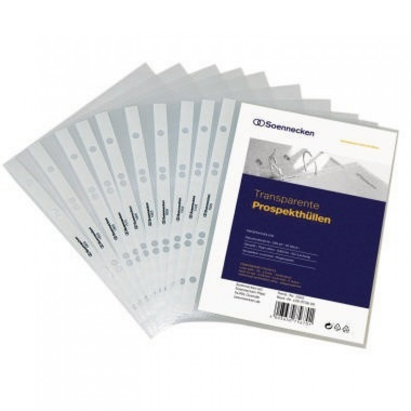 Soennecken Prospekthülle 1506 DIN A5 PP transparent 100 St./Pack. Soennecken Prospekthülle 1506 DIN A5 PP transparent 100 St./Pack.
