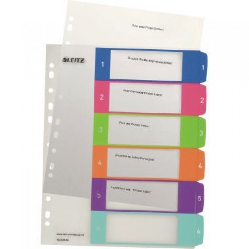 Leitz Register WOW 12420000 DIN A4 1-6 volle Höhe PP farbig Leitz Register WOW 12420000 DIN A4 1-6 volle Höhe PP farbig