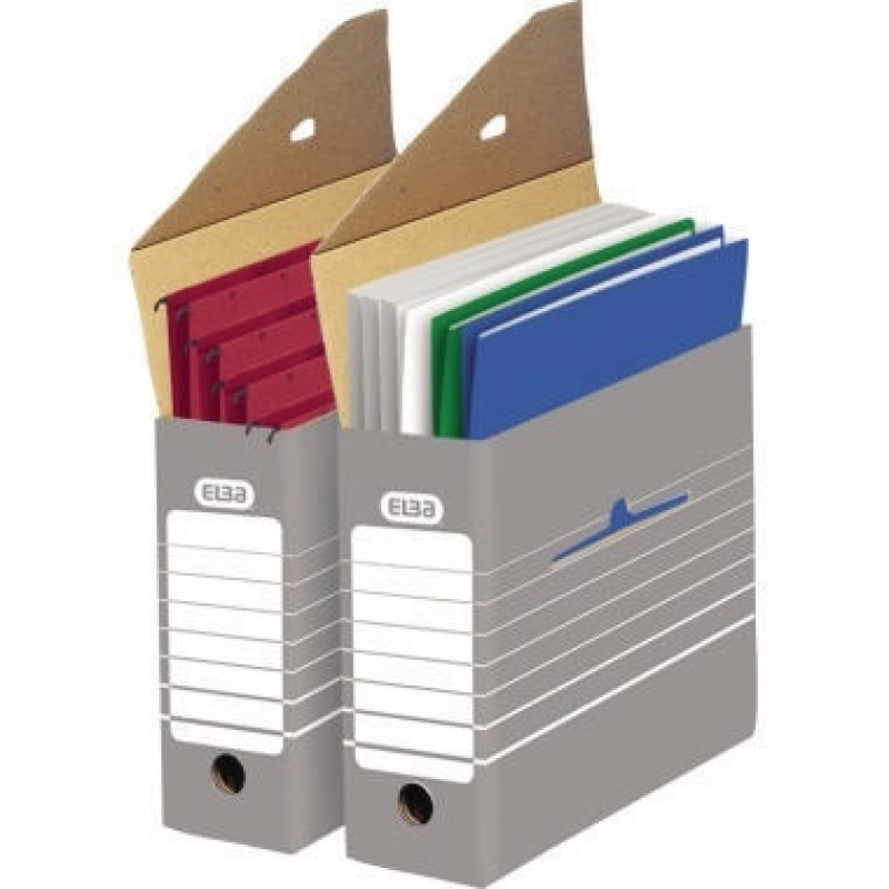 ELBA Archivschachtel tric 100552039 9,5x26,5X34cm Pappe grau/weiß ELBA Archivschachtel tric 100552039 9,5x26,5X34cm Pappe grau/weiß