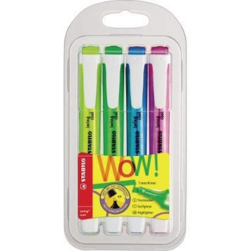 STABILO Textmarker swing cool sortiert 4 St./Pack. STABILO Textmarker swing cool sortiert 4 St./Pack.