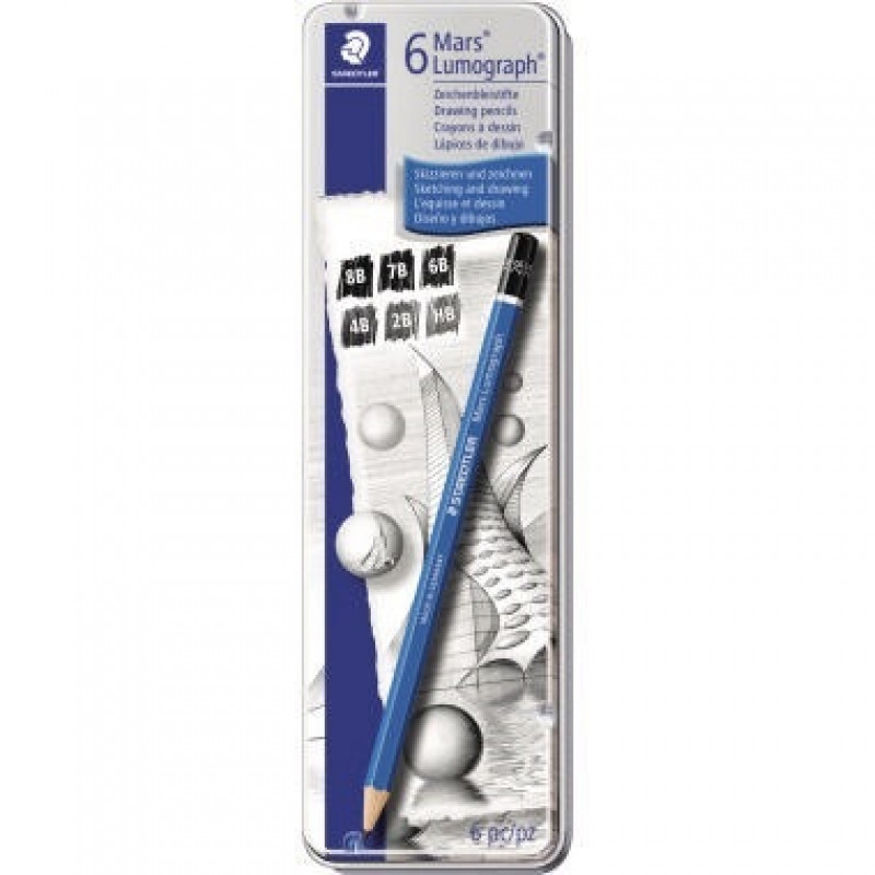 STAEDTLER Bleistift Mars Lumograph 100 G6 PEFC sortiert 6 St./Pack. STAEDTLER Bleistift Mars Lumograph 100 G6 PEFC sortiert 6 St./Pack.