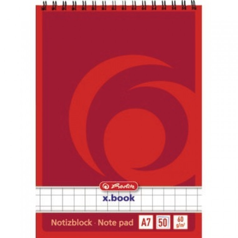 Herlitz Notizblock 110734 DIN A7 50Blatt kariert weiß Herlitz Notizblock 110734 DIN A7 50Blatt kariert weiß