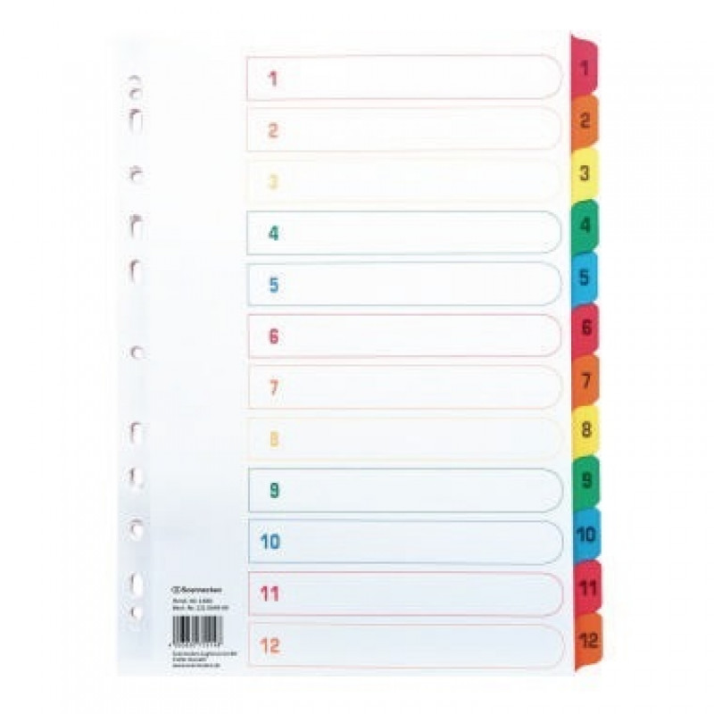 Soennecken Register 1580 DIN A4 1-12 volle Höhe Karton farbig Soennecken Register 1580 DIN A4 1-12 volle Höhe Karton farbig