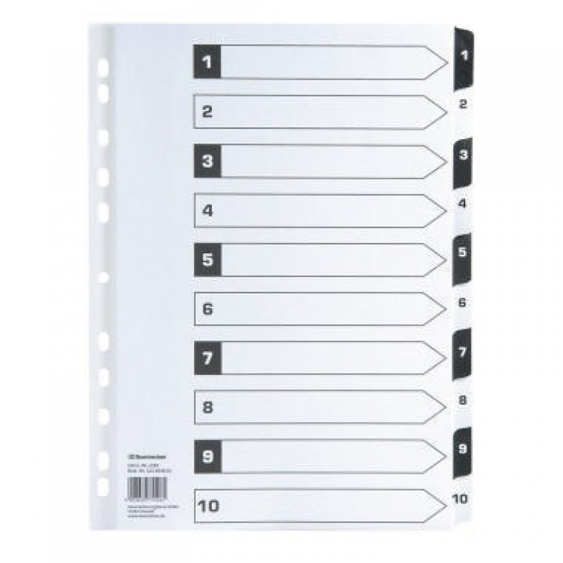 Soennecken Register 1583 DIN A4 1-10 volle Höhe Karton schwarz/weiß Soennecken Register 1583 DIN A4 1-10 volle Höhe Karton schwarz/weiß