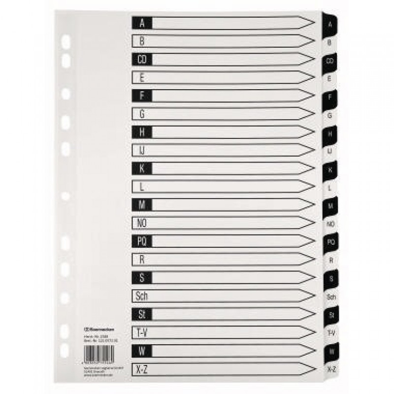 Soennecken Register 1588 DIN A4 A-Z volle Höhe Karton schwarz/weiß Soennecken Register 1588 DIN A4 A-Z volle Höhe Karton schwarz/weiß