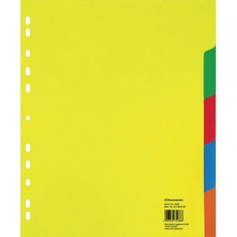 Soennecken Register 1566 DIN A4 blanko 5teilig PP farbig Soennecken Register 1566 DIN A4 blanko 5teilig PP farbig