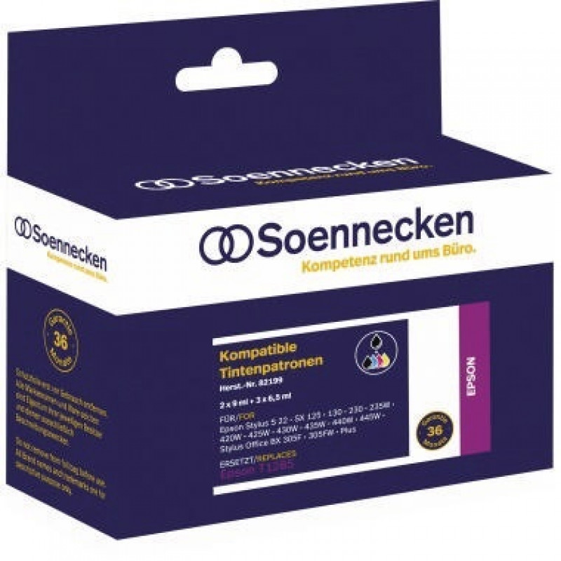 Soennecken Tintenpatrone 82199 wie Epson C13T128540 5 St./Pack. Soennecken Tintenpatrone 82199 wie Epson C13T128540 5 St./Pack.