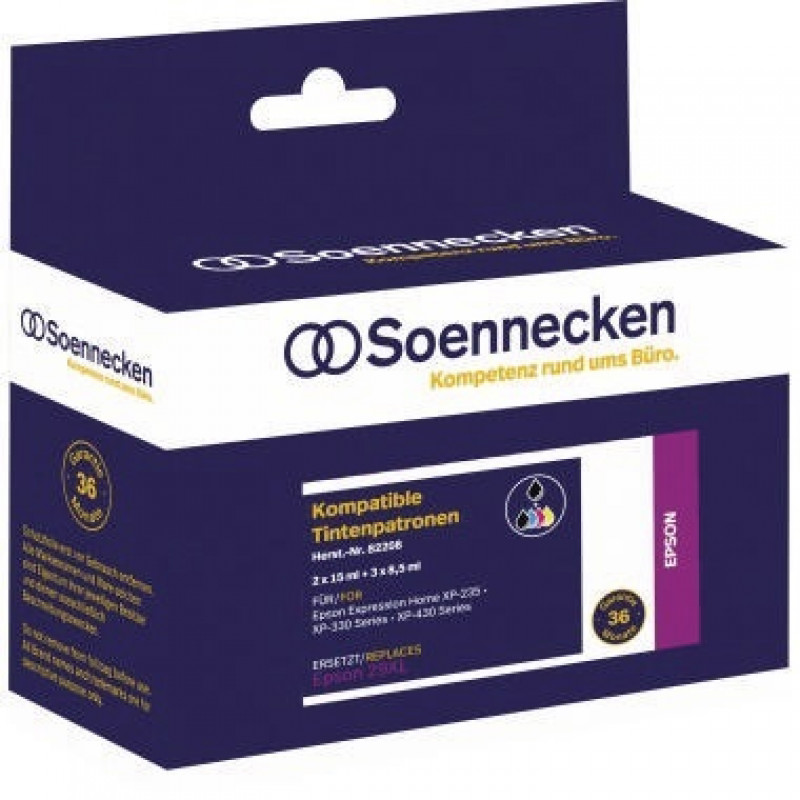 Soennecken Tintenpatrone 82208 wie C13T29964010 2xsw/c/m/y 5 St./Pack. Soennecken Tintenpatrone 82208 wie C13T29964010 2xsw/c/m/y 5 St./Pack.