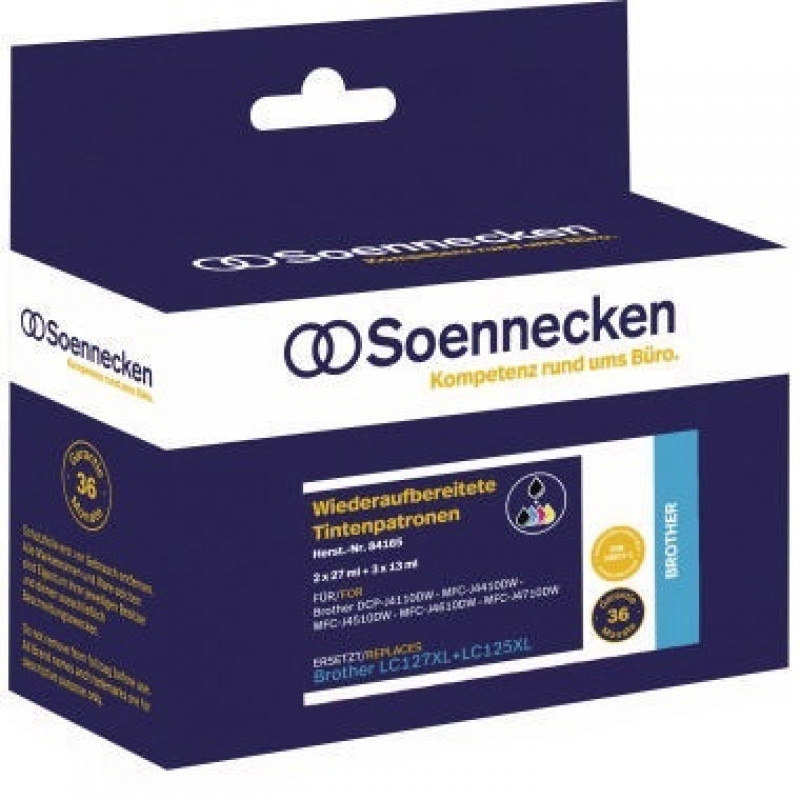 Soennecken Tintenpatrone 84165 wie LC127XLVALBPDR sw/c/m/y 5 St./Pack.