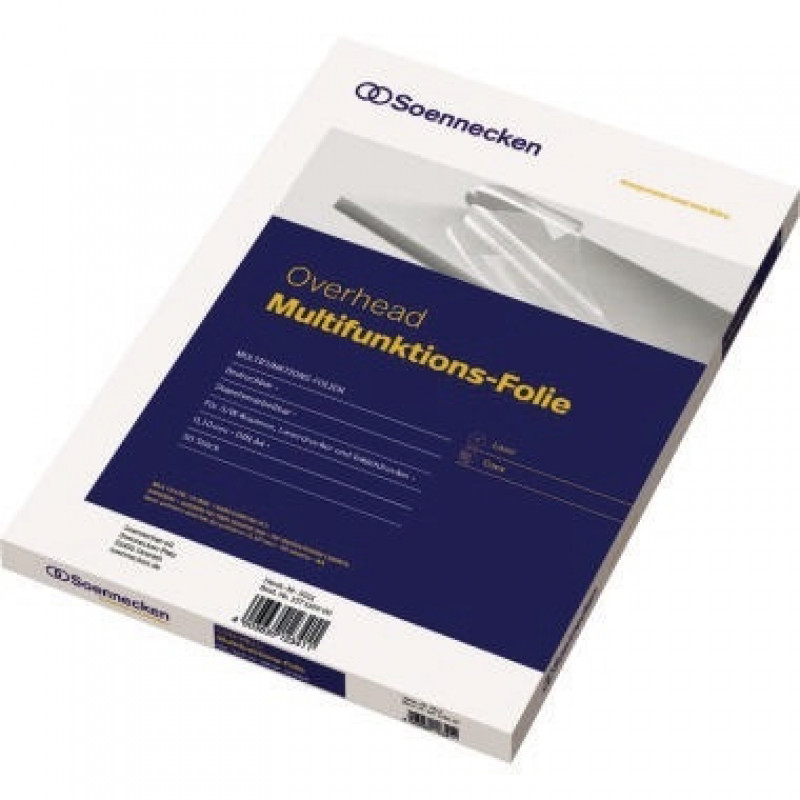 Soennecken Multifunktions Folie 5511 DIN A4 0,10mm 50 St./Pack. Soennecken Multifunktions Folie 5511 DIN A4 0,10mm 50 St./Pack.