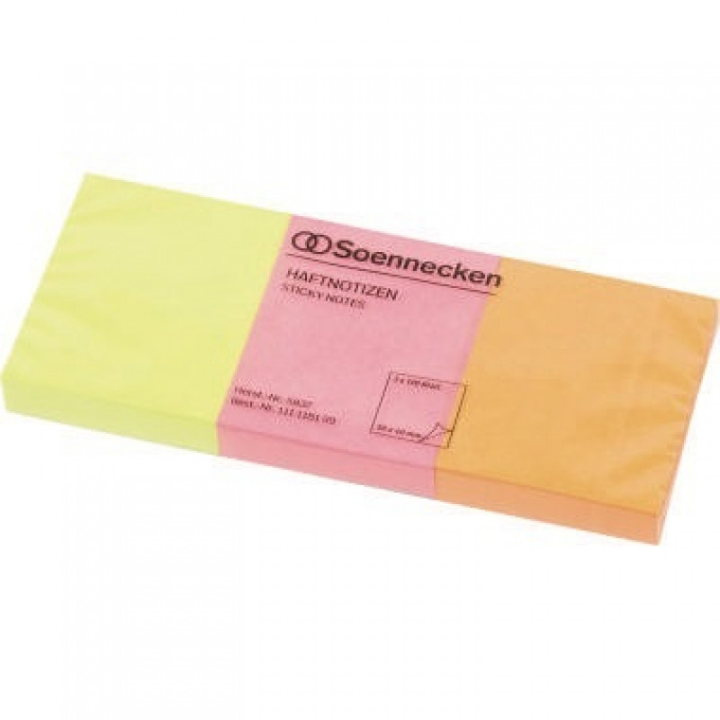 Soennecken Haftnotiz 5837 50x40mm neonfarben 3x100Blatt 3 St./Pack. Soennecken Haftnotiz 5837 50x40mm neonfarben 3x100Blatt 3 St./Pack.