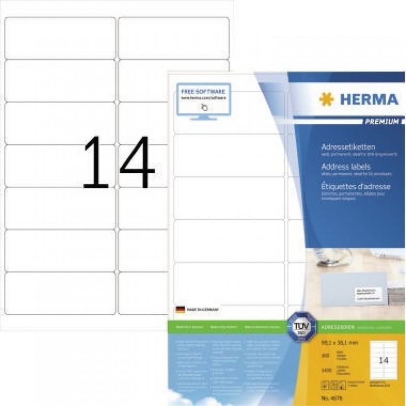 HERMA Superprint-Etiketten 4678 99,1x38,1mm weiß 1.400 St./Pack HERMA Superprint-Etiketten 4678 99,1x38,1mm weiß 1.400 St./Pack