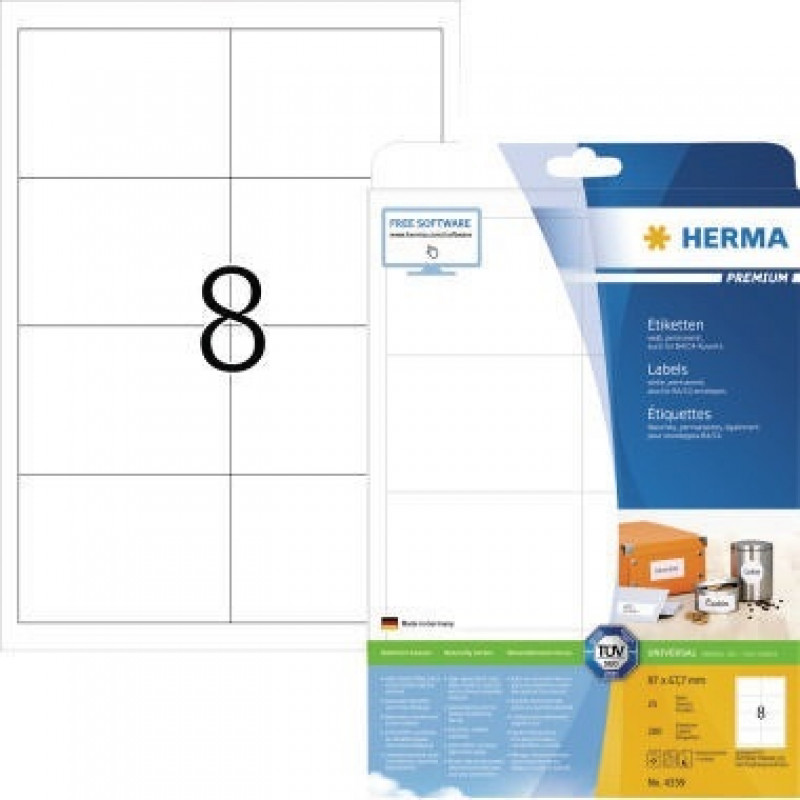 HERMA Etikett Premium 4359 97x67,7mm weiß 200 St./Pack.