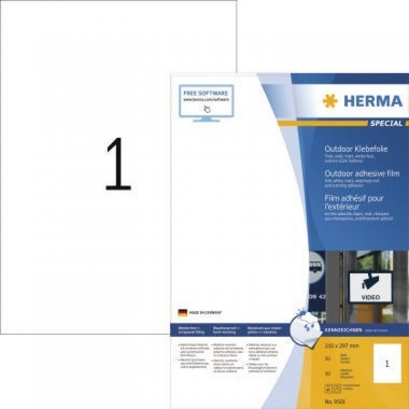 HERMA Outdoor Etikett DIN A4 weiß 50 St./Pack. HERMA Outdoor Etikett DIN A4 weiß 50 St./Pack.