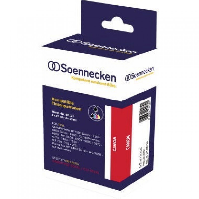 Soennecken Tintenpatrone 80171 wie Canon PGI550XL/CLI551XL 5 St./Pack. Soennecken Tintenpatrone 80171 wie Canon PGI550XL/CLI551XL 5 St./Pack.
