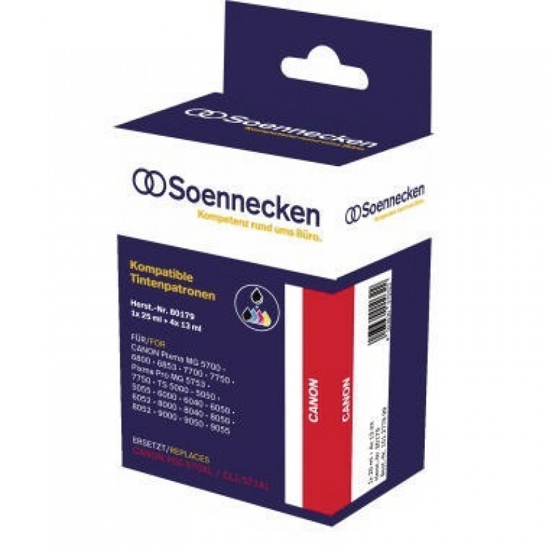 Soennecken Tintenpatrone 80179 wie PGI570/CLI571 sw/c/m/y 5 St./Pack. Soennecken Tintenpatrone 80179 wie PGI570/CLI571 sw/c/m/y 5 St./Pack.