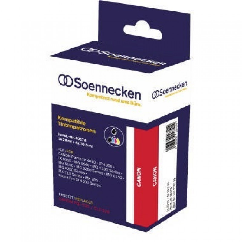Soennecken Tintenpatrone 80178 wie Canon PGI525/CLI526 5 St./Pack.