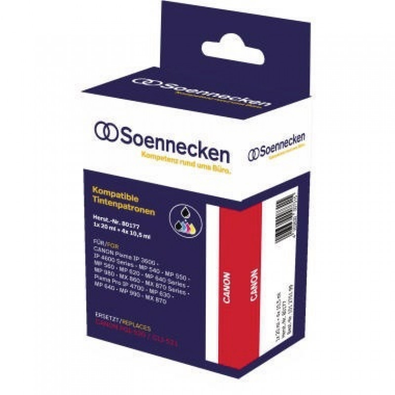 Soennecken Tintenpatrone 80177 wie Canon PGI520/CLI521 5 St./Pack. Soennecken Tintenpatrone 80177 wie Canon PGI520/CLI521 5 St./Pack.