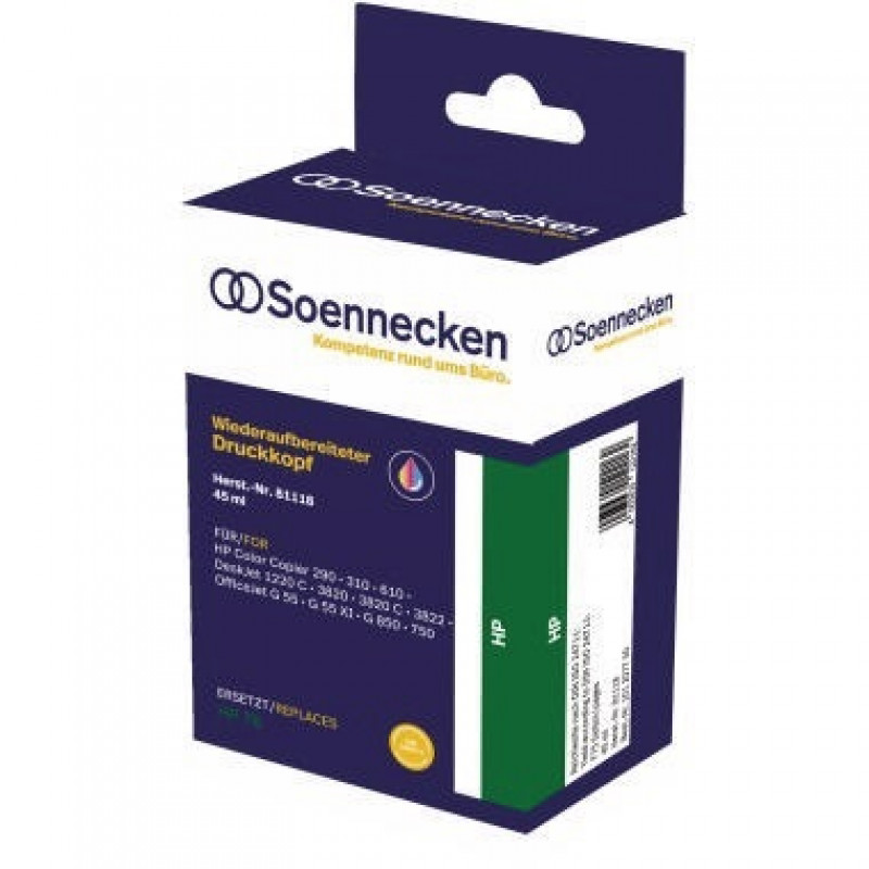 Soennecken Tintenpatrone 81118 Gr.992 wie HP C6578AE c/m/y Soennecken Tintenpatrone 81118 Gr.992 wie HP C6578AE c/m/y