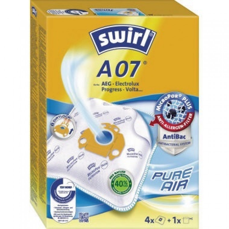 Swirl Staubsaugerbeutel A 07 MicroPor Plus 4 St./Pack. Swirl Staubsaugerbeutel A 07 MicroPor Plus 4 St./Pack.