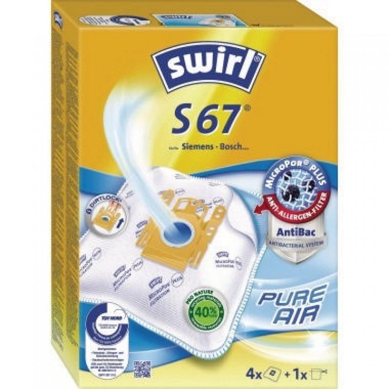 Swirl Staubsaugerbeutel S 67 MicroPor Plus 4 St./Pack. Swirl Staubsaugerbeutel S 67 MicroPor Plus 4 St./Pack.