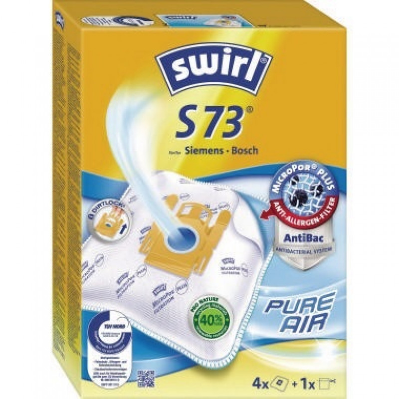 Swirl Staubsaugerbeutel S 73 MicroPor Plus 4 St./Pack. Swirl Staubsaugerbeutel S 73 MicroPor Plus 4 St./Pack.