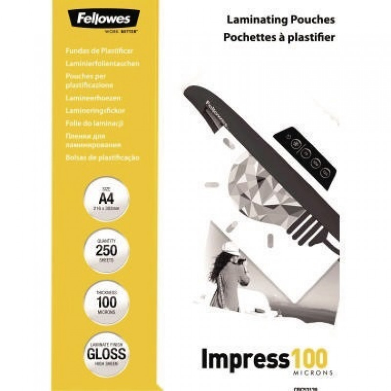 Fellowes Laminierfolie Impress 100 5313904 DIN A4 tr 250 St./Pack. Fellowes Laminierfolie Impress 100 5313904 DIN A4 tr 250 St./Pack.