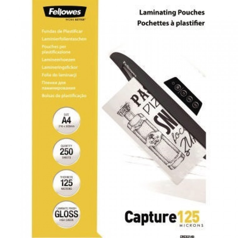 Fellowes Laminierfolie Capture 125 5314903 DIN A4 tr 250 St./Pack. Fellowes Laminierfolie Capture 125 5314903 DIN A4 tr 250 St./Pack.