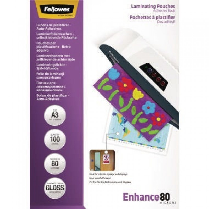 Fellowes Laminierfolie Enhance 80 5302302 DIN A3 tr 100 St./Pack. Fellowes Laminierfolie Enhance 80 5302302 DIN A3 tr 100 St./Pack.