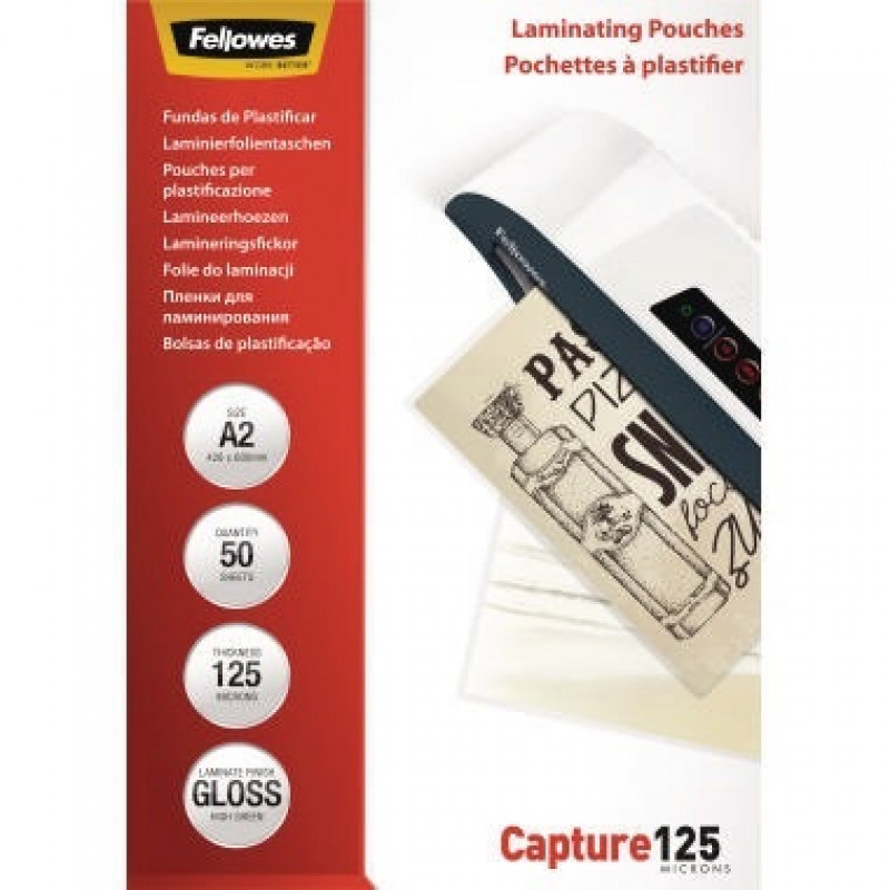 Fellowes Laminierfolie Capture 125 5309302 DIN A2 125mic 50 St./Pack. Fellowes Laminierfolie Capture 125 5309302 DIN A2 125mic 50 St./Pack.
