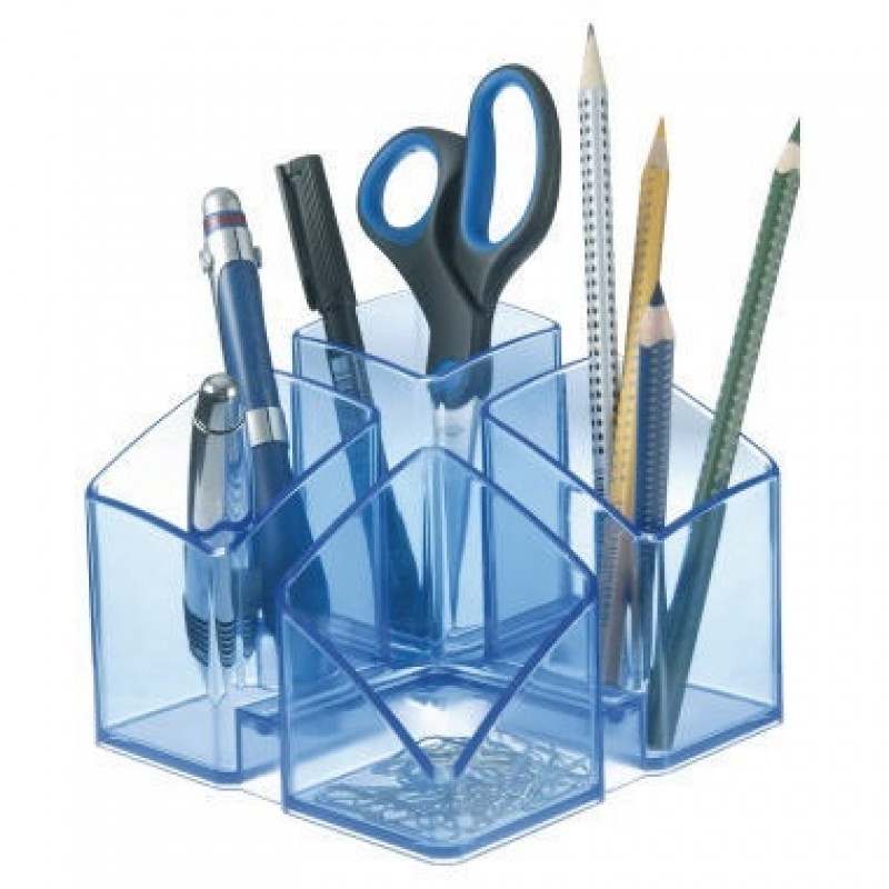 HAN Schreibtischköcher SCALA 17450-26 4Fächer transparent blau HAN Schreibtischköcher SCALA 17450-26 4Fächer transparent blau