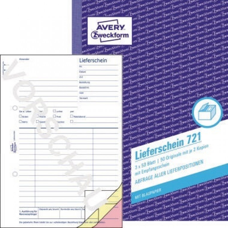 Avery Zweckform Lieferschein 721 DIN A5 3x50Blatt Avery Zweckform Lieferschein 721 DIN A5 3x50Blatt