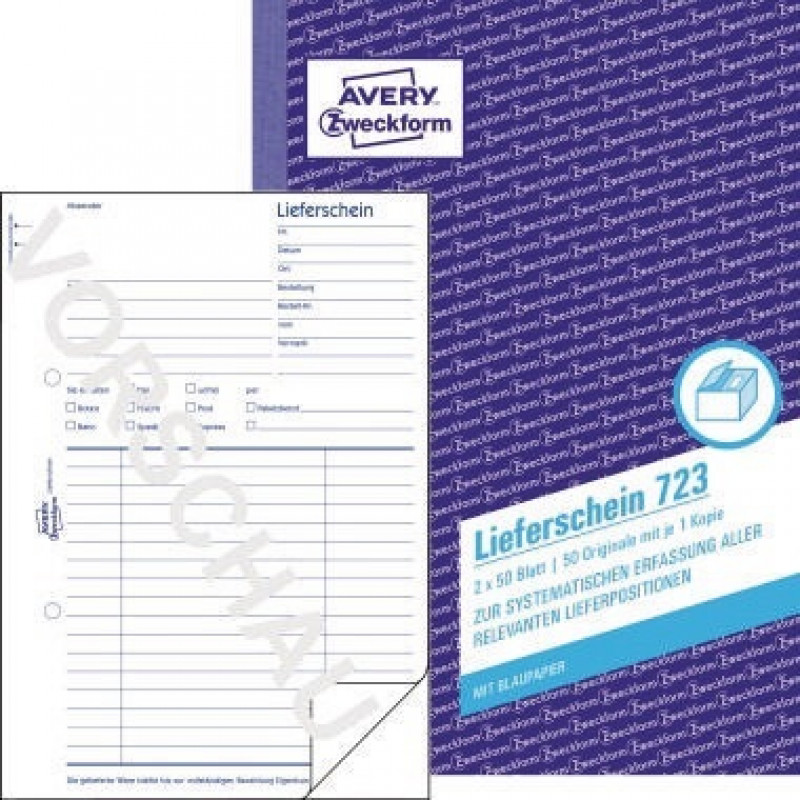 Avery Zweckform Lieferschein 723 DIN A5 2x50Blatt Avery Zweckform Lieferschein 723 DIN A5 2x50Blatt