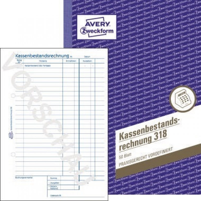 Avery Zweckform Kassenbericht 318 DIN A5 50Blatt Avery Zweckform Kassenbericht 318 DIN A5 50Blatt