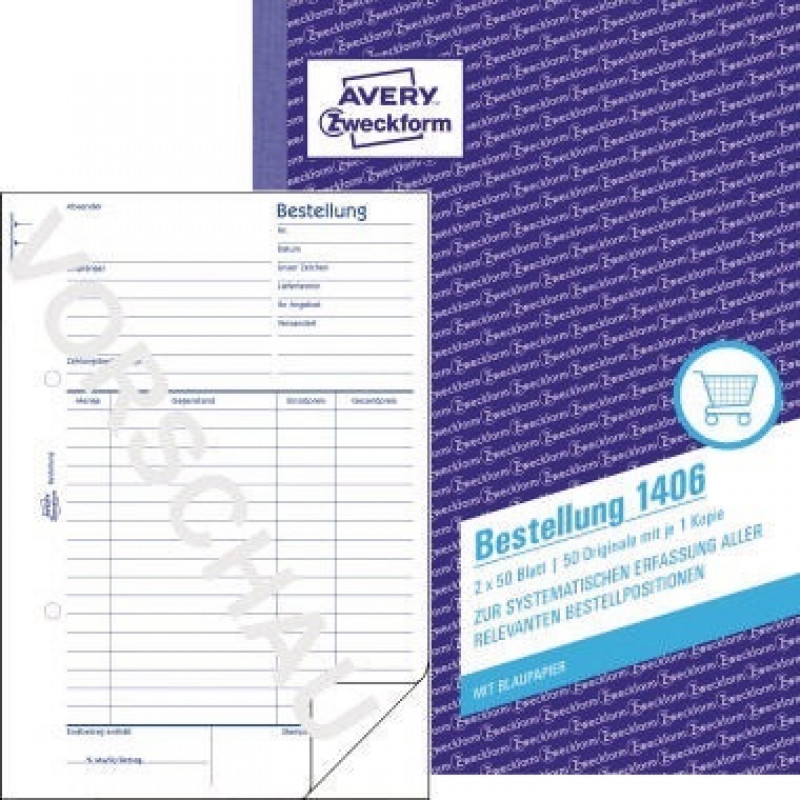 Avery Zweckform Bestellformular 1406 DIN A5 2x50Blatt Avery Zweckform Bestellformular 1406 DIN A5 2x50Blatt