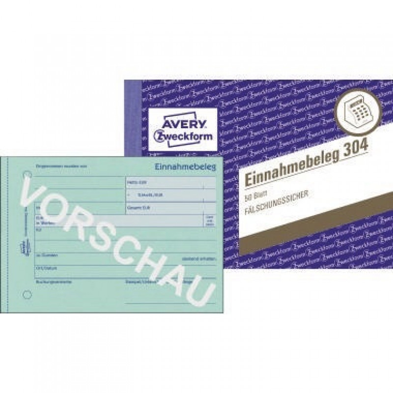 Avery Zweckform Einnahmebeleg 304 DIN A6 quer 50Blatt Avery Zweckform Einnahmebeleg 304 DIN A6 quer 50Blatt