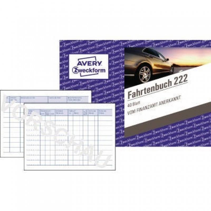 Avery Zweckform Fahrtenbuch 222 DIN A6 quer 40Blatt Avery Zweckform Fahrtenbuch 222 DIN A6 quer 40Blatt