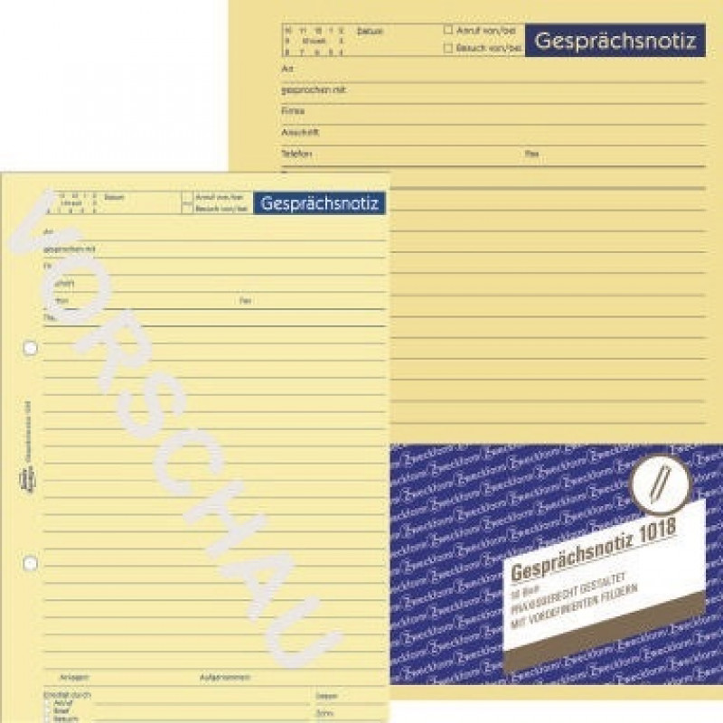 Avery Zweckform Gesprächsnotiz 1018 DIN A5 gelb 50Blatt Avery Zweckform Gesprächsnotiz 1018 DIN A5 gelb 50Blatt