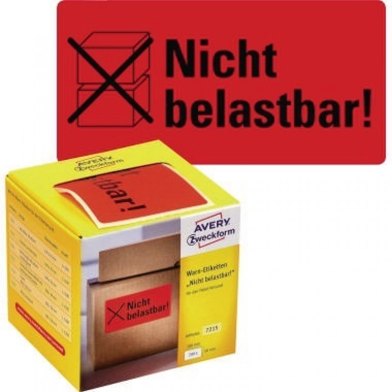 Avery Zweckform Warnetikett 7215 Nicht belastbar 200 St./Pack. Avery Zweckform Warnetikett 7215 Nicht belastbar 200 St./Pack.