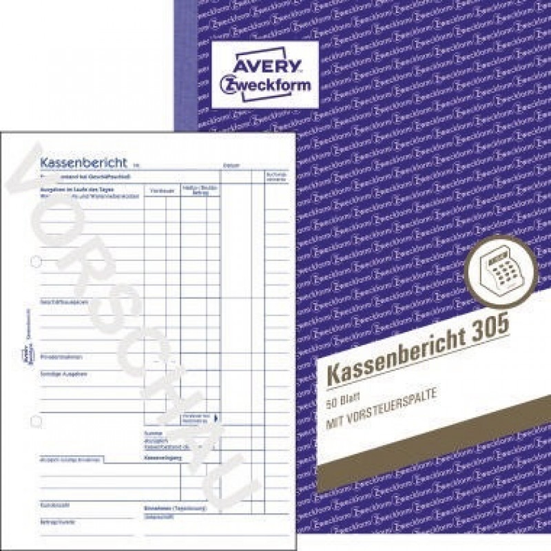 Avery Zweckform Kassenbericht 305 DIN A5 50Blatt Avery Zweckform Kassenbericht 305 DIN A5 50Blatt