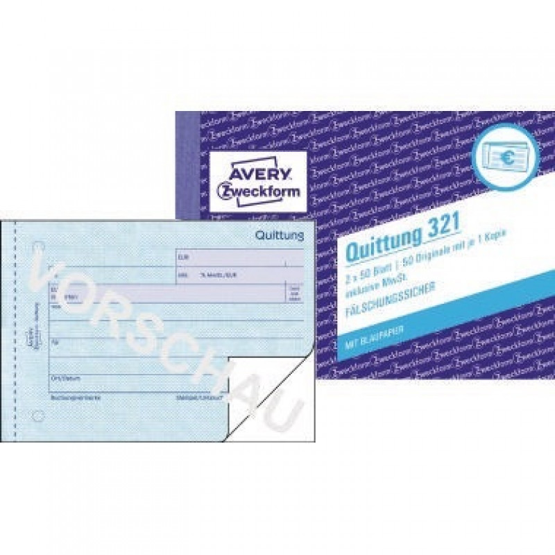 Avery Zweckform Quittung 321 DIN A6 quer 2x50Blatt