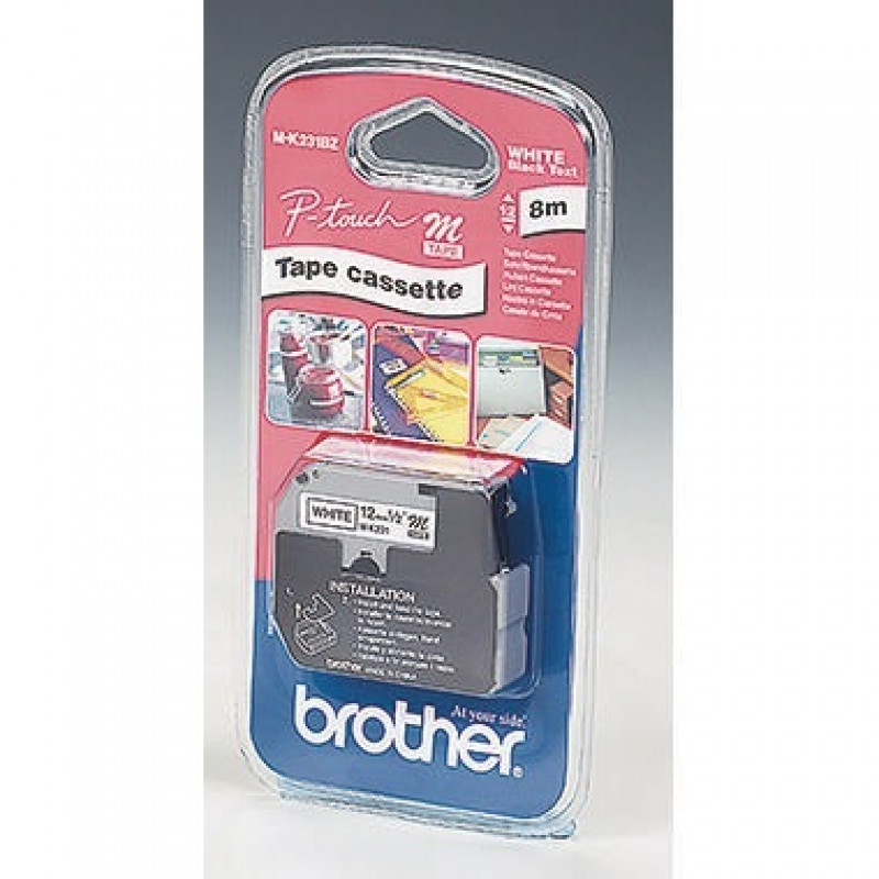 P-touch Schriftbandkassette MK231BZ 12mmx8m unlaminiert sw auf ws P-touch Schriftbandkassette MK231BZ 12mmx8m unlaminiert sw auf ws
