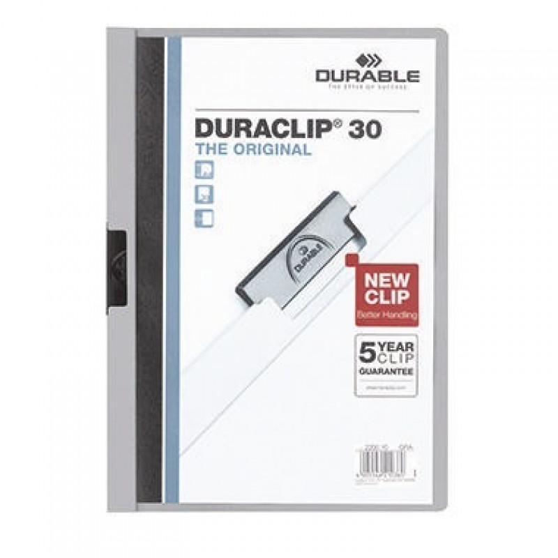 DURABLE Klemmmappe DURACLIP 30 220010 DIN A4 Polyethylen grau DURABLE Klemmmappe DURACLIP 30 220010 DIN A4 Polyethylen grau
