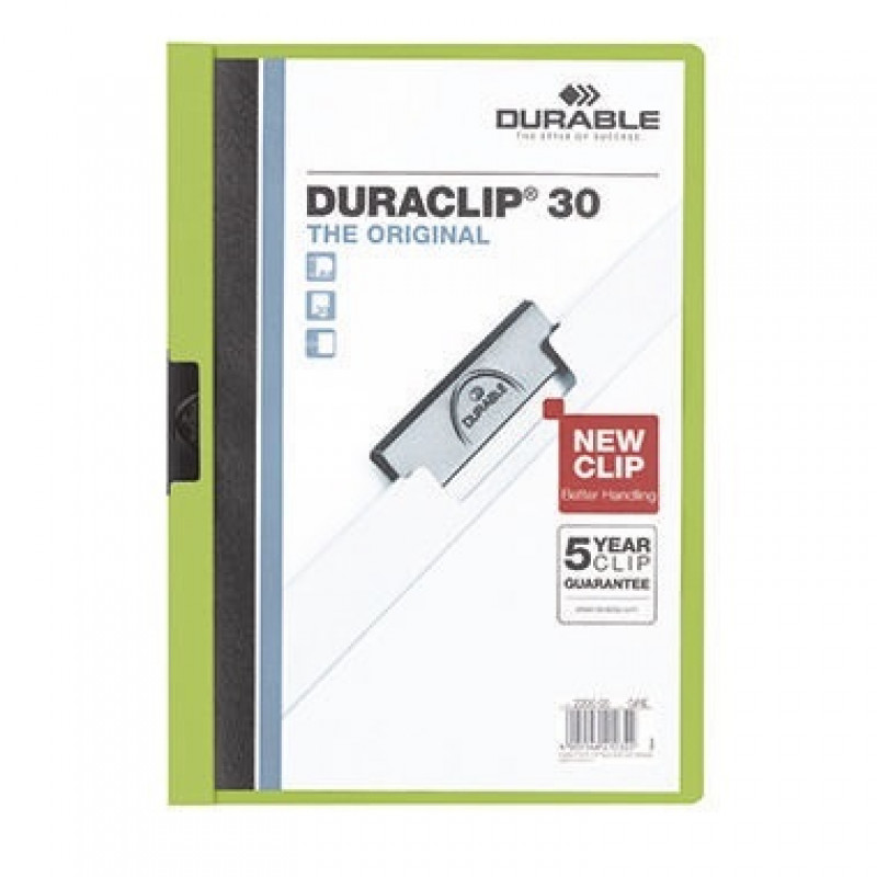 DURABLE Klemmmappe DURACLIP 30 220005 DIN A4 Polyethylen grün DURABLE Klemmmappe DURACLIP 30 220005 DIN A4 Polyethylen grün