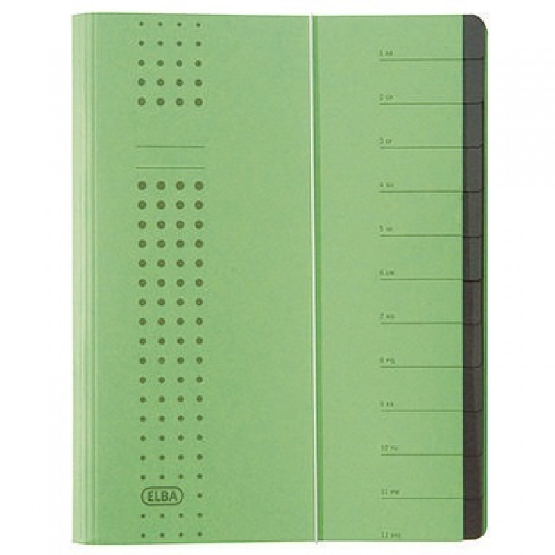ELBA Ordnungsmappe chic 400001994 DIN A4 12Fächer Karton grün ELBA Ordnungsmappe chic 400001994 DIN A4 12Fächer Karton grün
